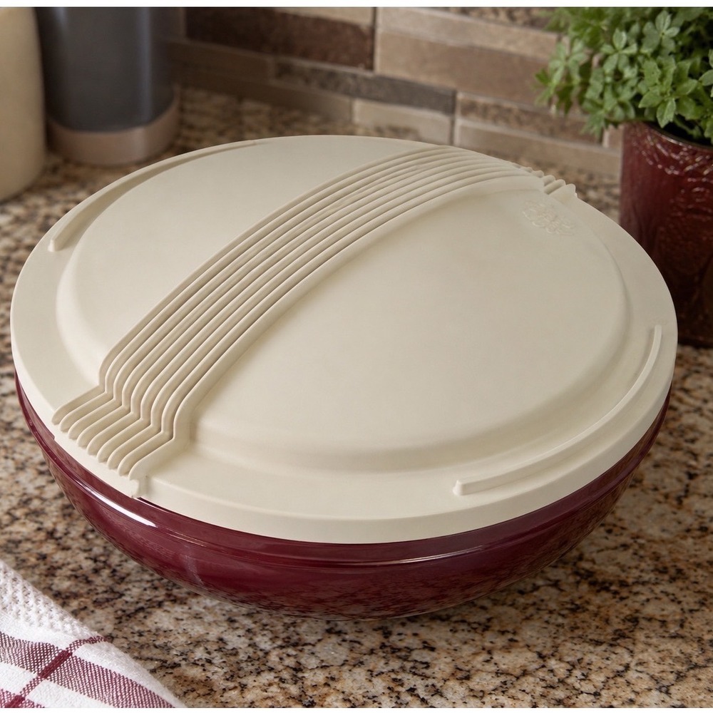 Pampered‎ Chef Microwave Micro-Cooker Replacement Lid Tan Beige 12" Ribbed 96-09